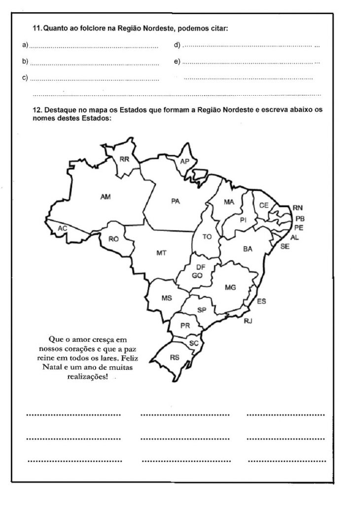 ATIVIDADES SOBRE A REGIÃO NORDESTE Atividades Pedagógicas