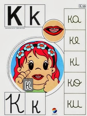 Alfabeto colorido para imprimir da letra k