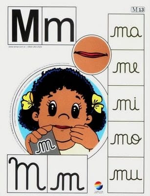 Alfabeto colorido para imprimir da letra m