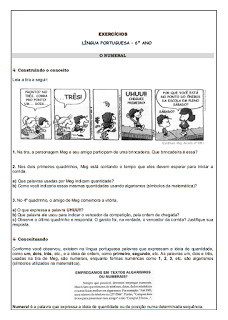 Atividades Português 6° ano Lingua Portuguesa exercícios avaliações provas testes imprimir (01)