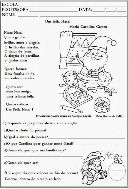 Atividades de Natal - Interpretação de texto - Atividades Pedagógicas