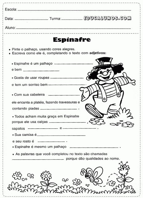 Atividades de portugues para 3° ano do ensino fundamental