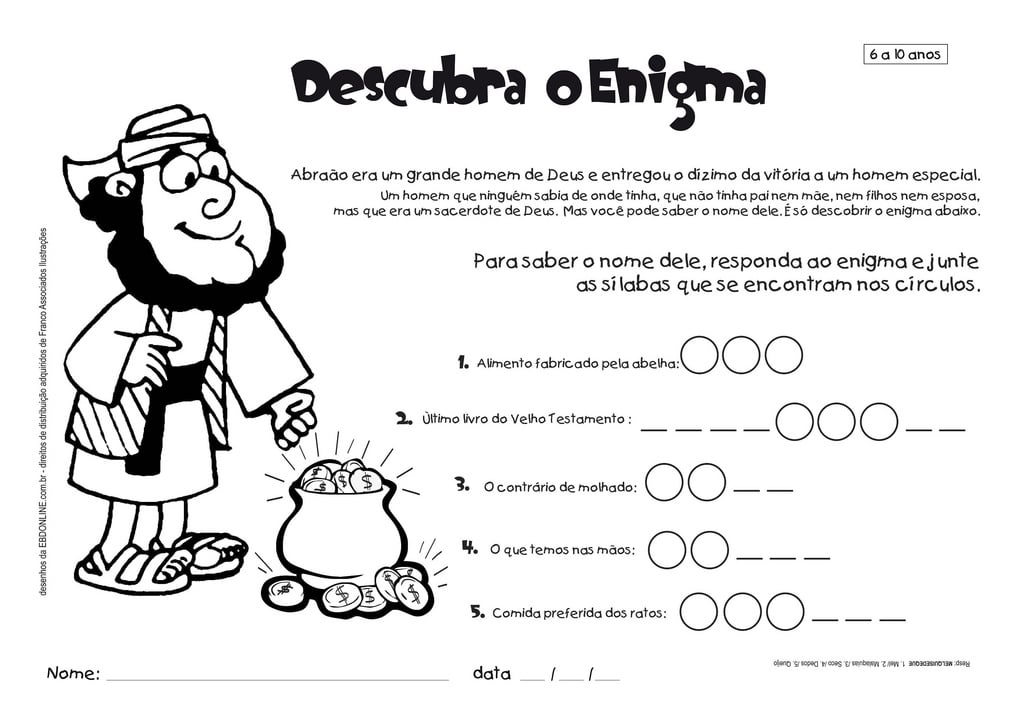 Atividades de Ensino Religioso - Anos Finais