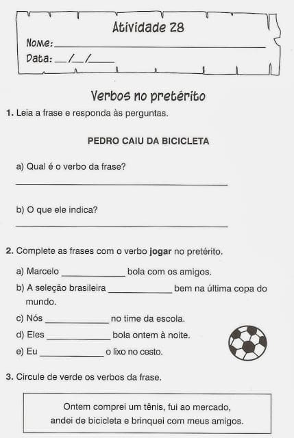 exercicio portugues verbo