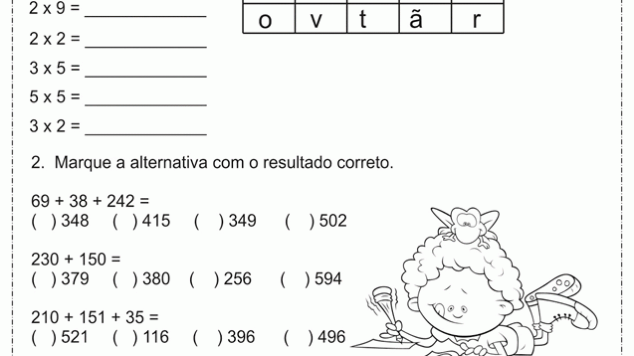 Atividades de matematica sobre o folclore para o 3o ano Atividades De Matematica 3 Ano Do Ensino Fundamental