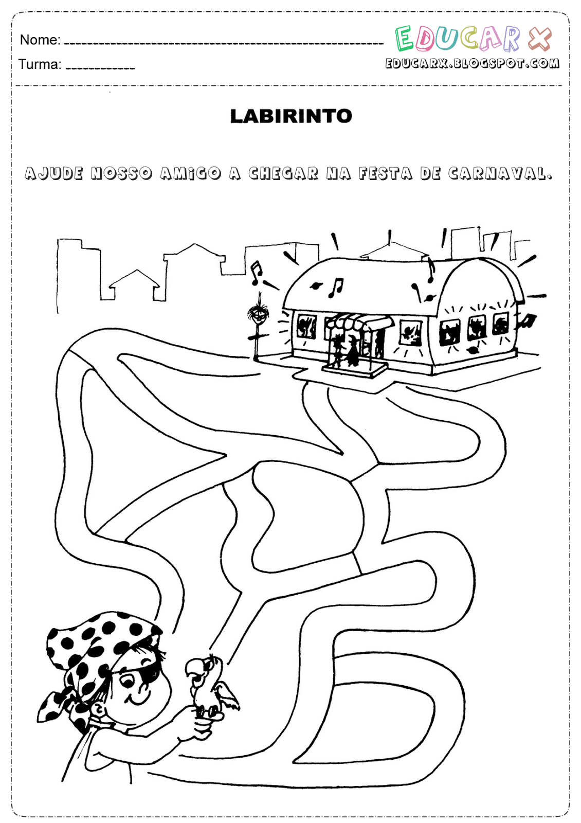 Atividades e Desenhos para colorir - Carnaval — SÓ ESCOLA