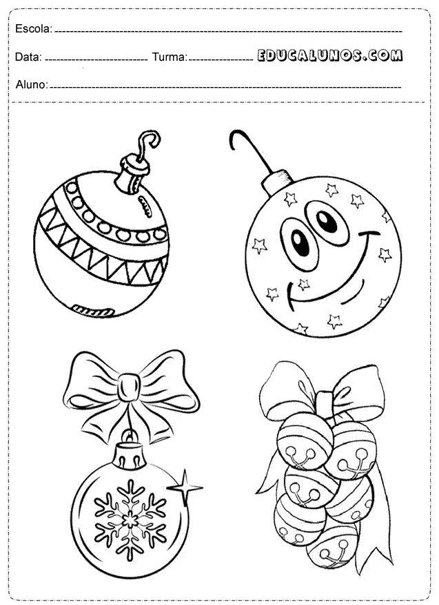 Desenhos para pintar sobre o Natal - Atividades Pedagógicas