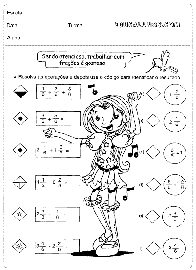 Atividades de Matemática para o 5º ano para imprimir