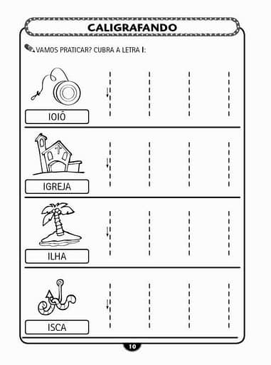 Atividade letra I - Alfabetização