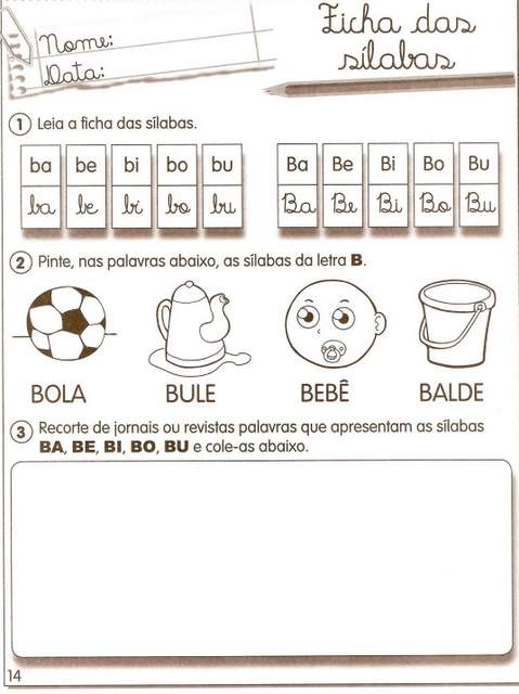 ATIVIDADES COM AS SILABAS BA BE BI BO BU (6) - Atividades Pedagógicas