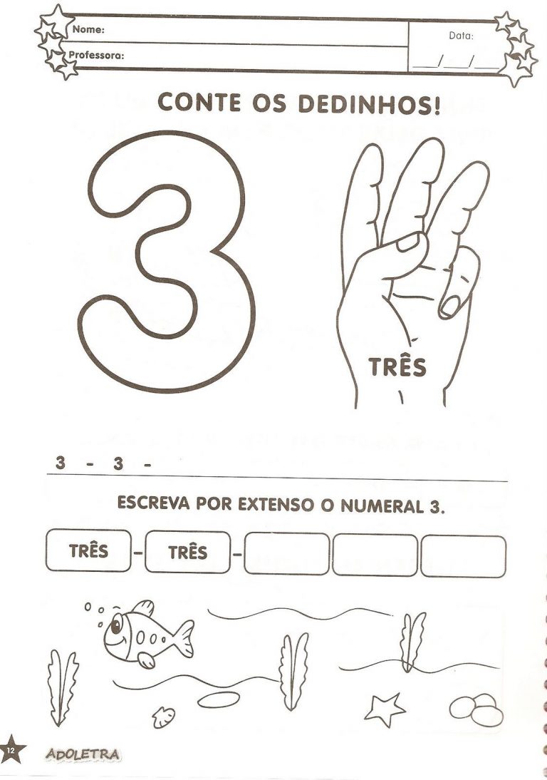 ATIVIDADES COM NUMERO 3 PARA EDUCAÇÃO INFANTIL