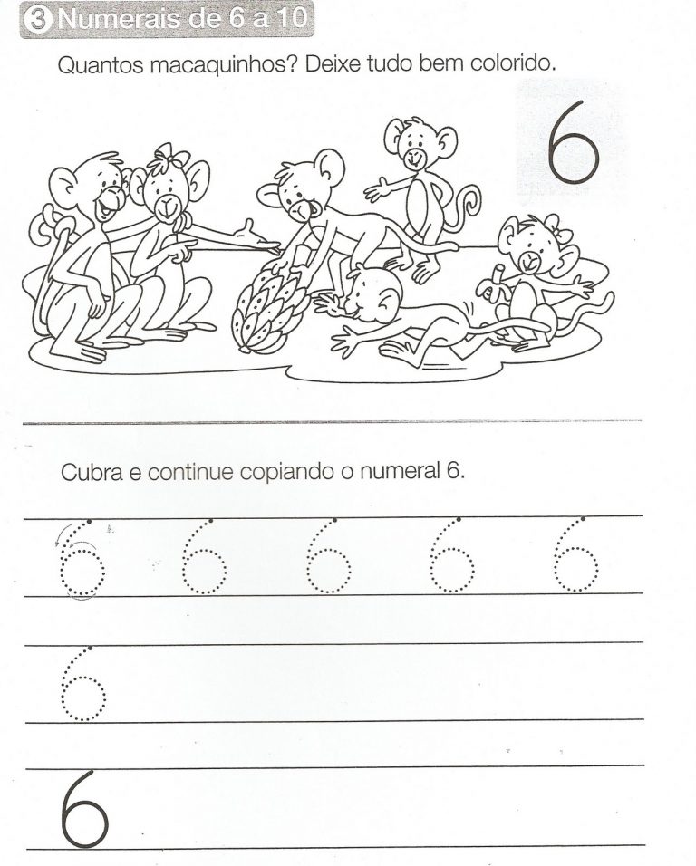 ATIVIDADES COM NUMERO 6 PARA EDUCAÇÃO INFANTIL