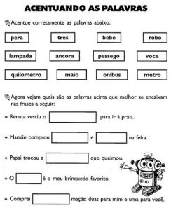 ATIVIDADES COM ACENTO AGUDO E CIRCUNFLEXO