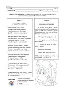 DICAS DE ATIVIDADES SOBRE COMPARAÇÃO