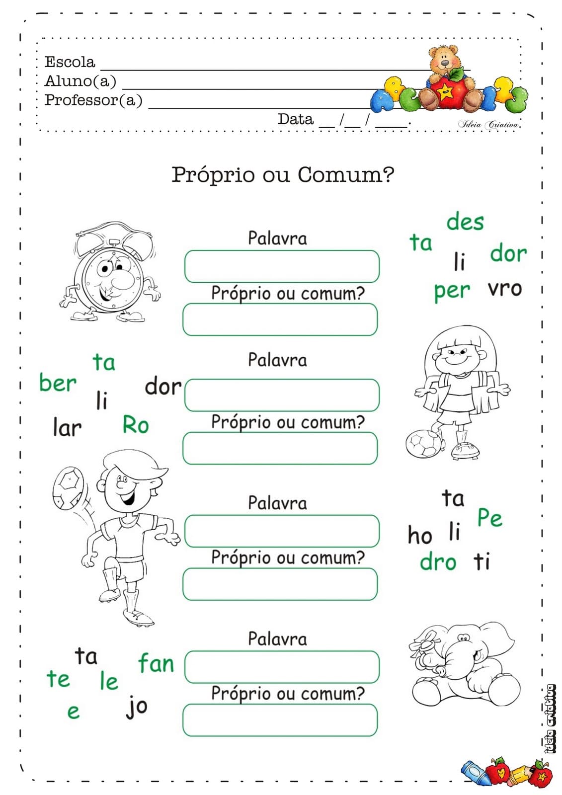 Exemplo De Substantivo Comum E Proprio V Rios Exemplos