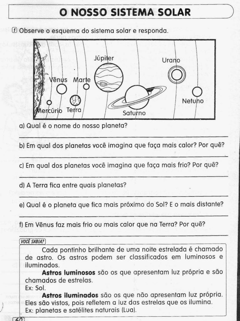 AVALIAÇÕES DE CIÊNCIAS SOBRE O SISTEMA SOLAR
