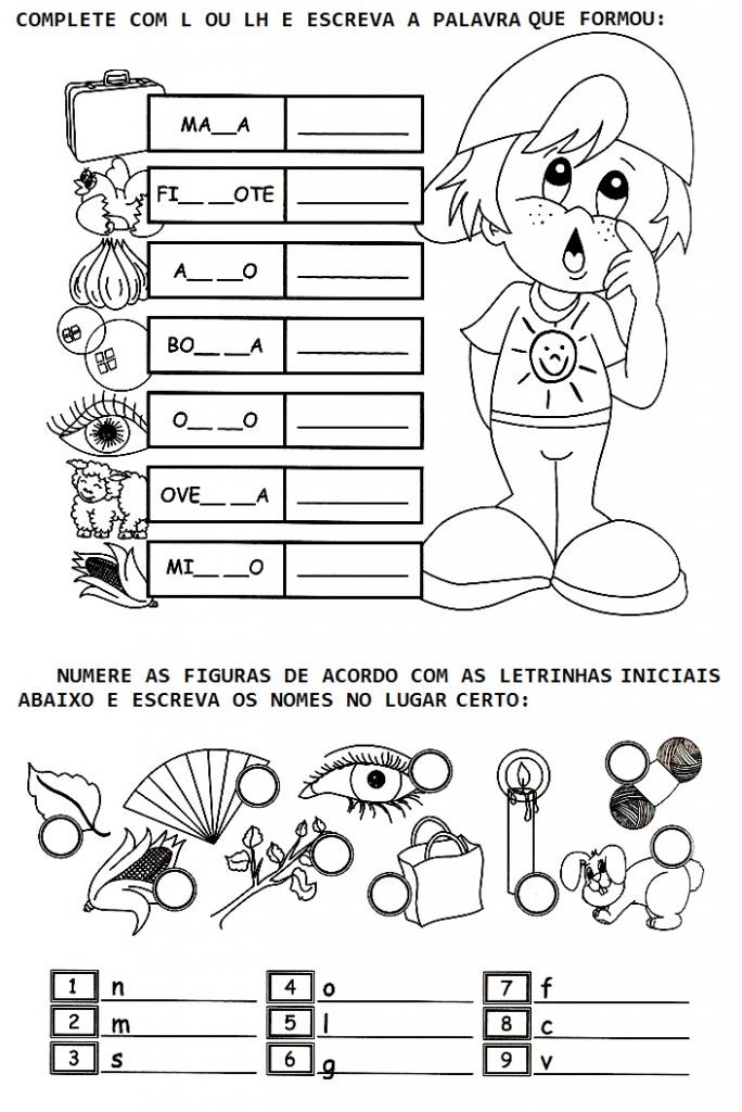 Atividades De Ortografia Com Palavras Com L E Lh