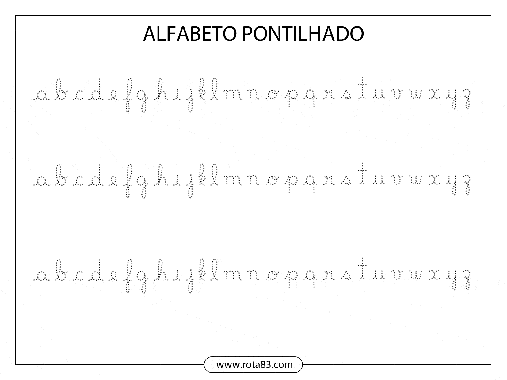 Caderno de Caligrafia para Imprimir com Letras Pontilhadas em PDF