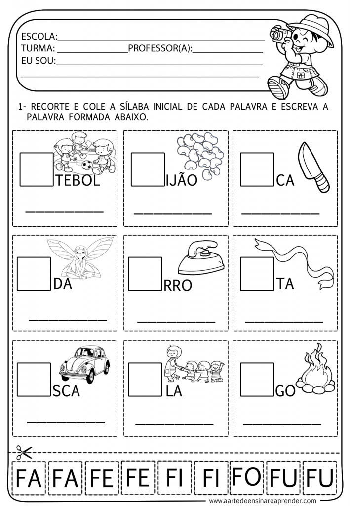 Atividades Com A Família Silábica Do F - FA FE FI FO FU
