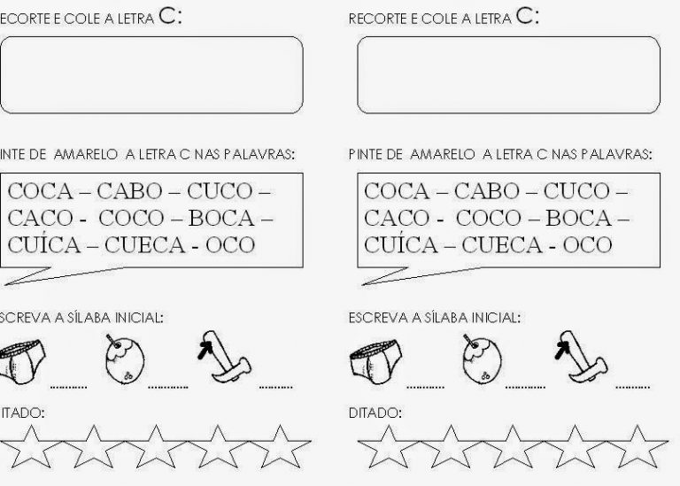 Atividades Com A Família Silábica Do C - Atividades Pedagógicas