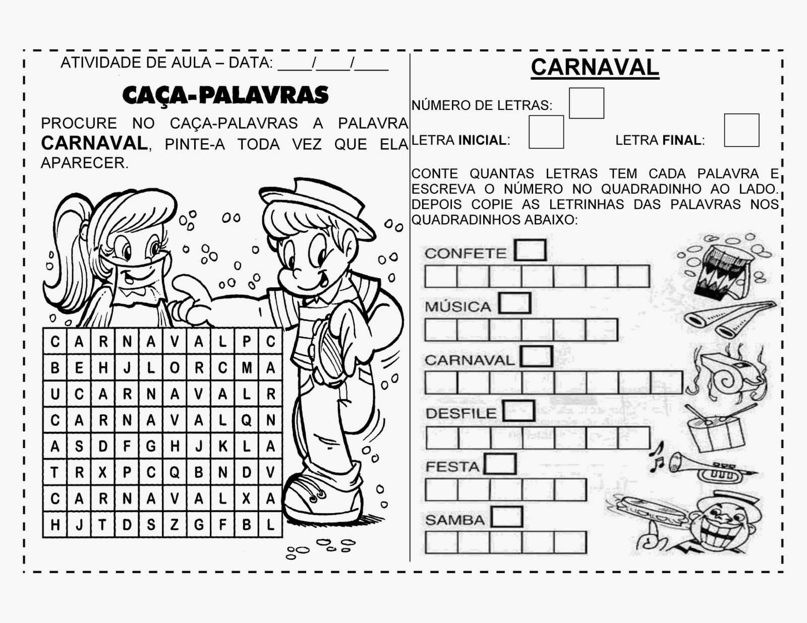 Atividades de Carnaval para Educação Infantil
