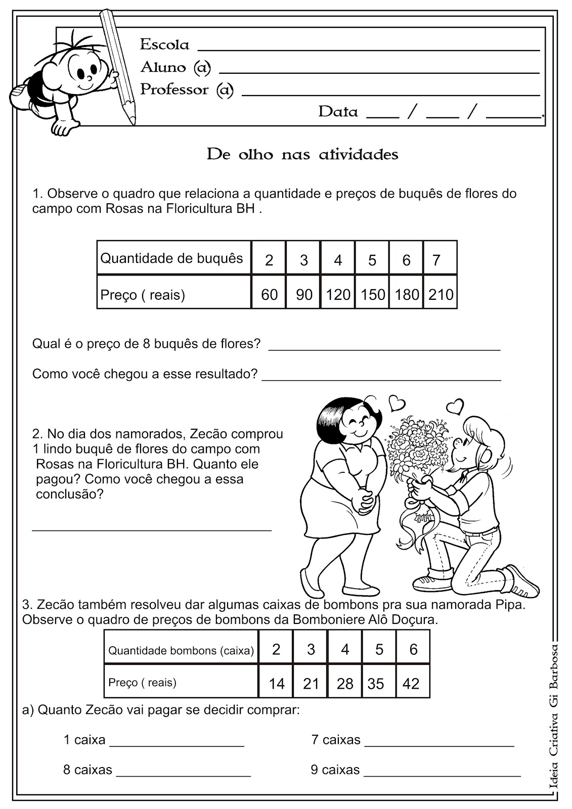 Atividades De Matematica Com Situacoes Problemas