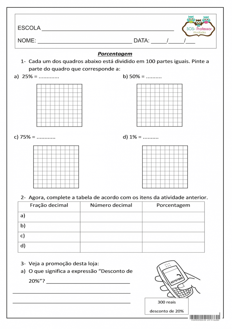 Exercícios de Porcentagem para o Ensino Fundamental