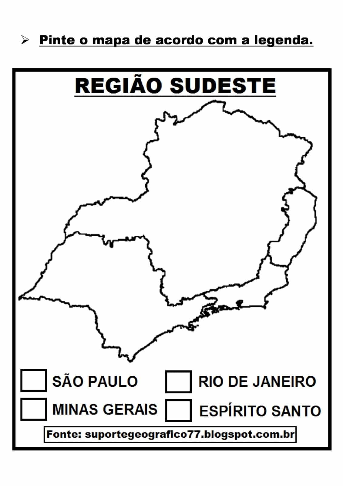 Atividades Sobre a Região Sudeste do Brasil
