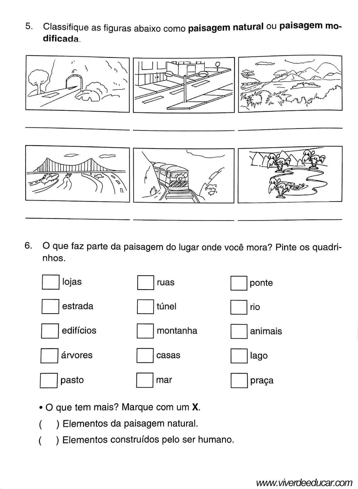 Avalia Es De Geografia Sobre Paisagens Atividades Pedag Gicas