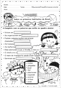 ATIVIDADES SOBRE OS POVOS INDÍGENAS