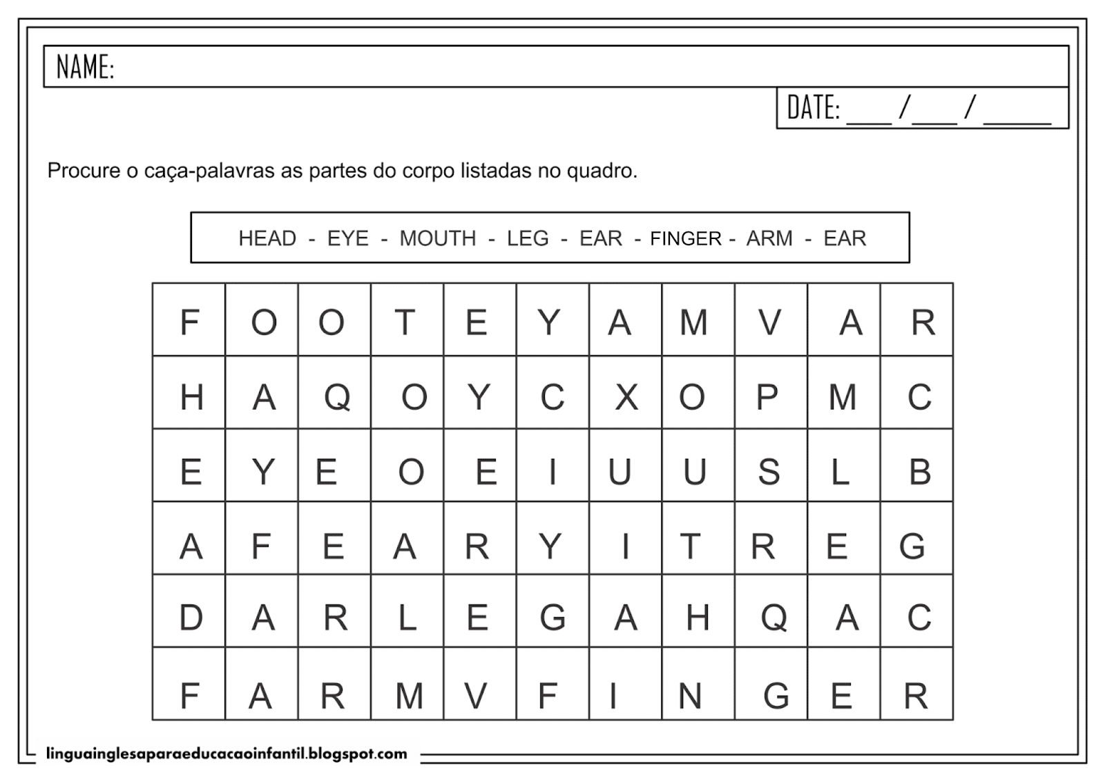 resolva o caça palavras .encontre os nomes das partes do corpo humano ​ 