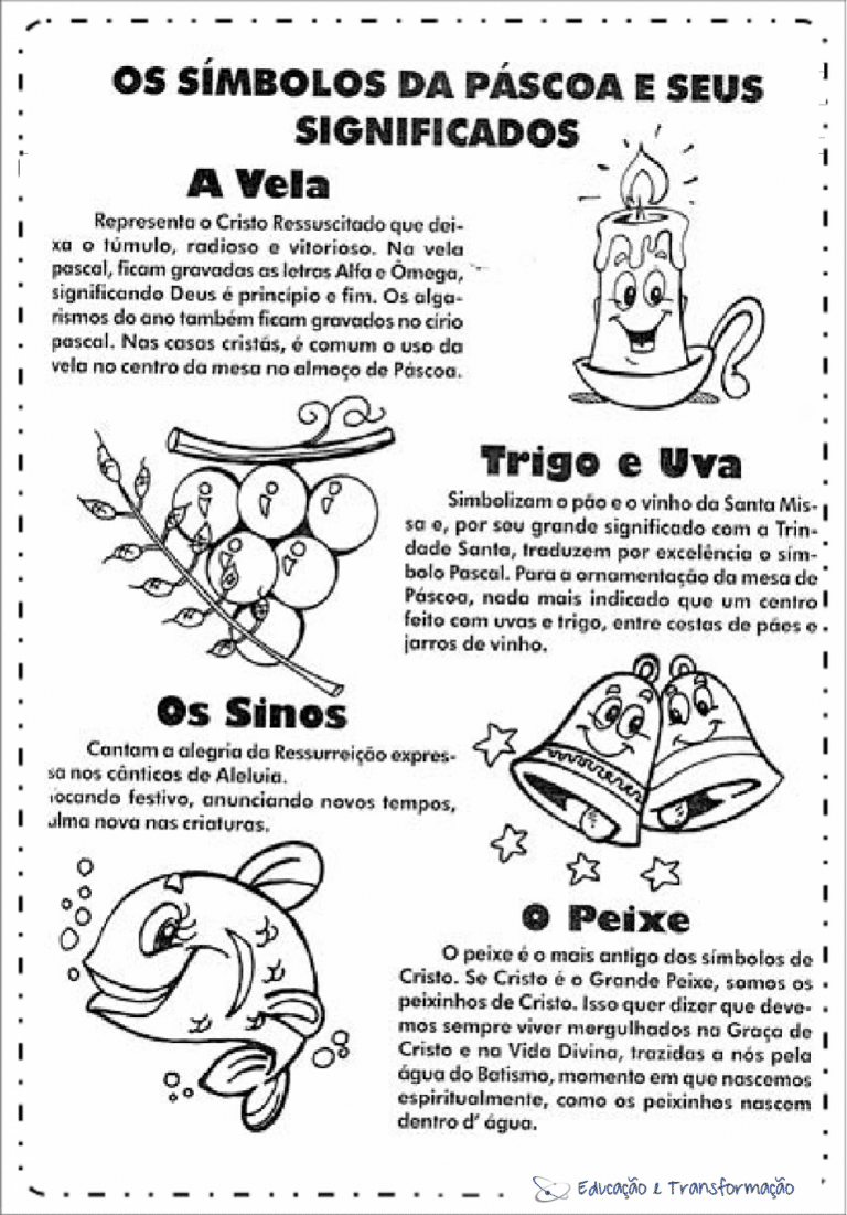 Os Símbolos da Páscoa e seus Significados para Imprimir