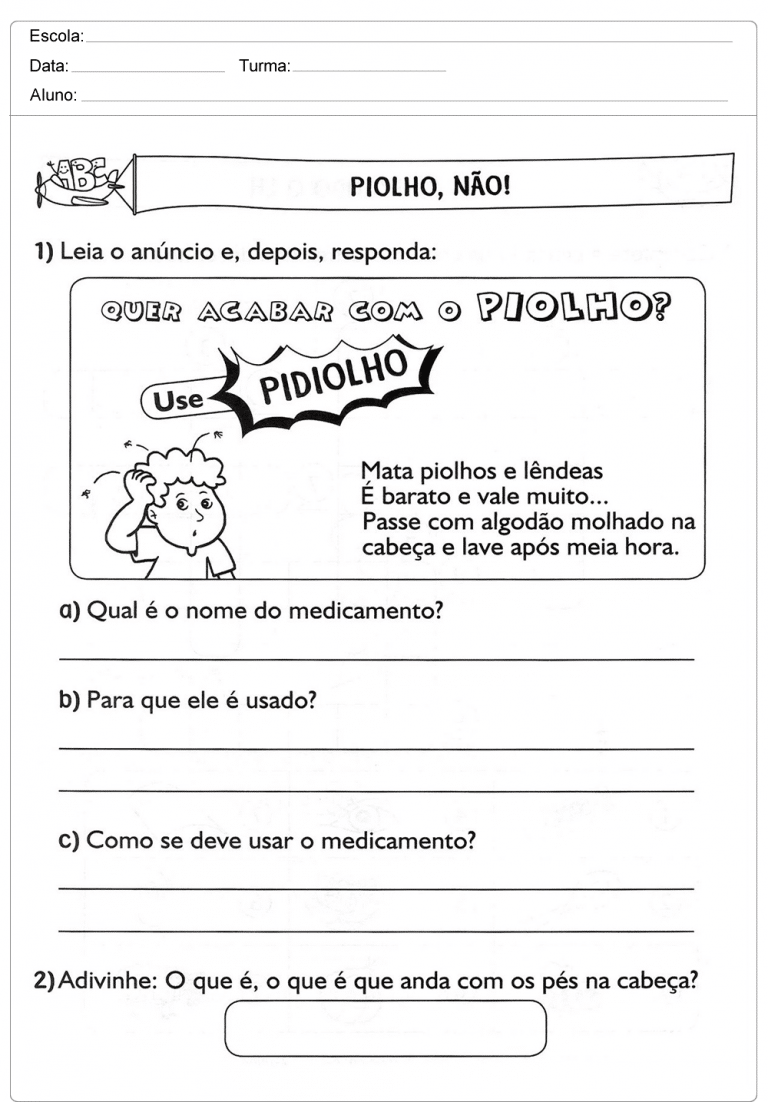 Atividades sobre o Gênero Textual Propaganda