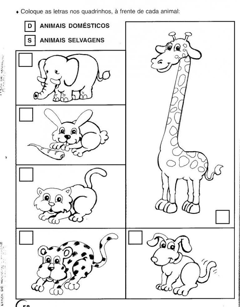ATIVIDADES INFANTIS SOBRE ANIMAIS DOMÉSTICOS